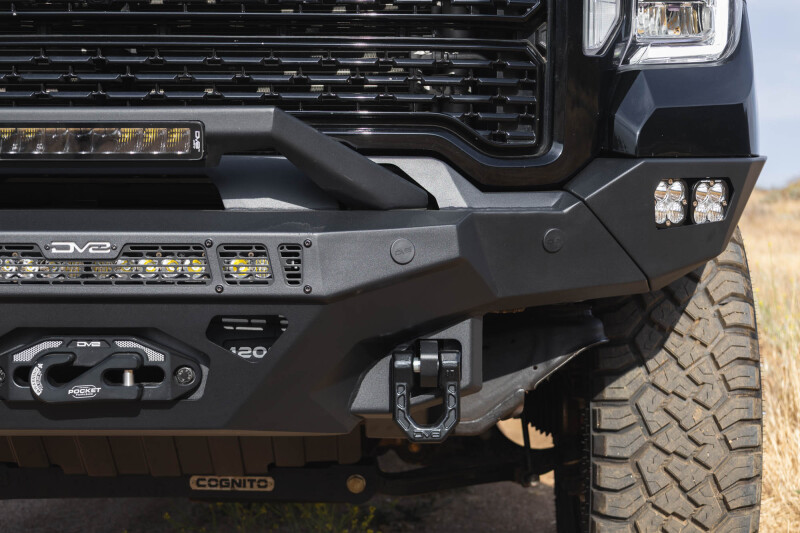 GMC Sierra 3500 Front Bumper - DV8 Offroad - Spec Series - Micro-texture black powder coat with satin black accents - `20-`23